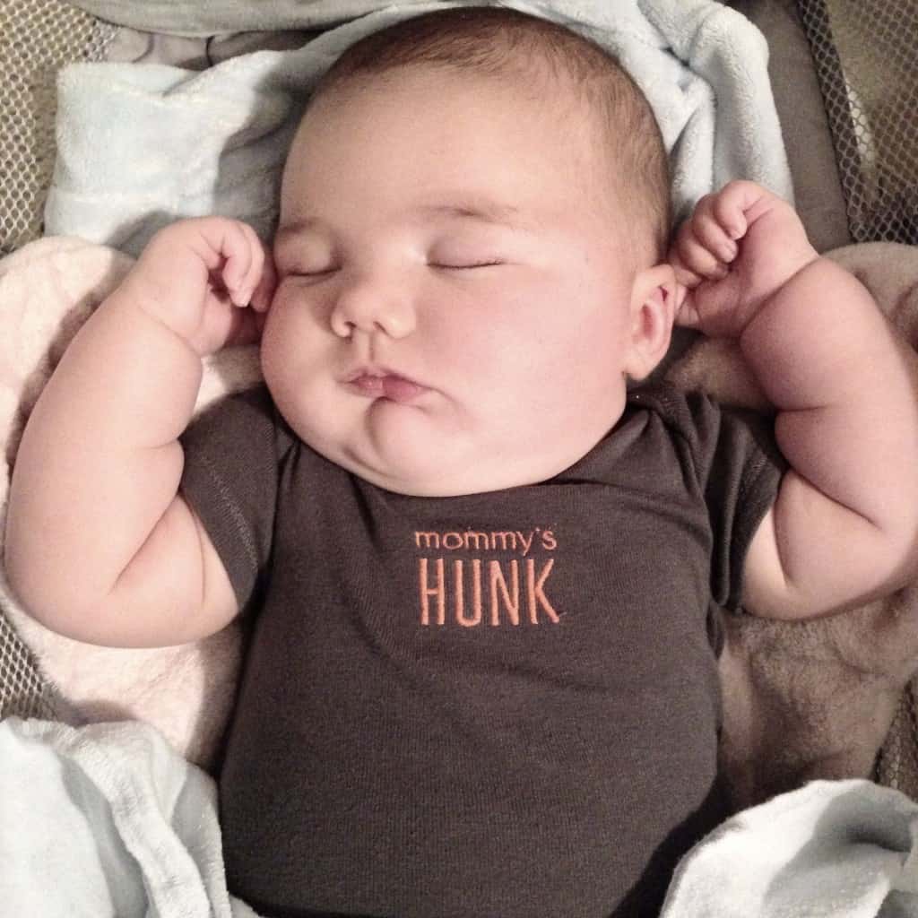 Baby flexing