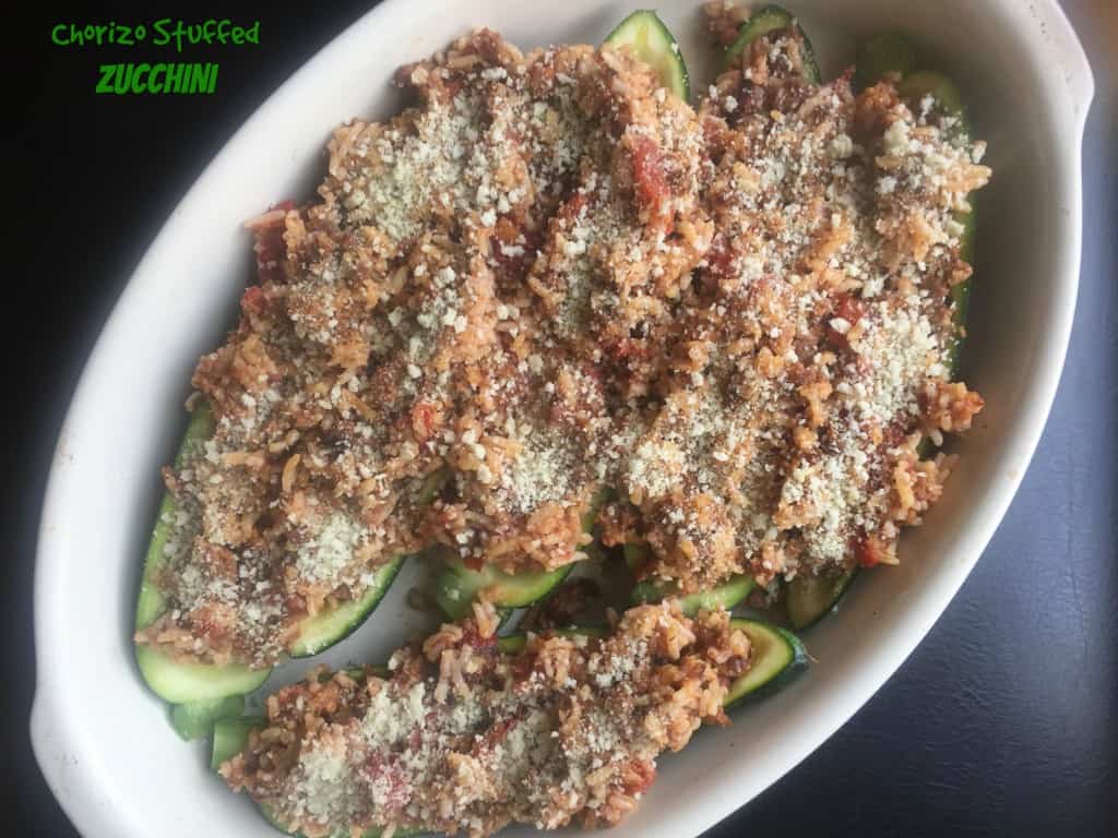 Chorizo Stuffed Zucchini