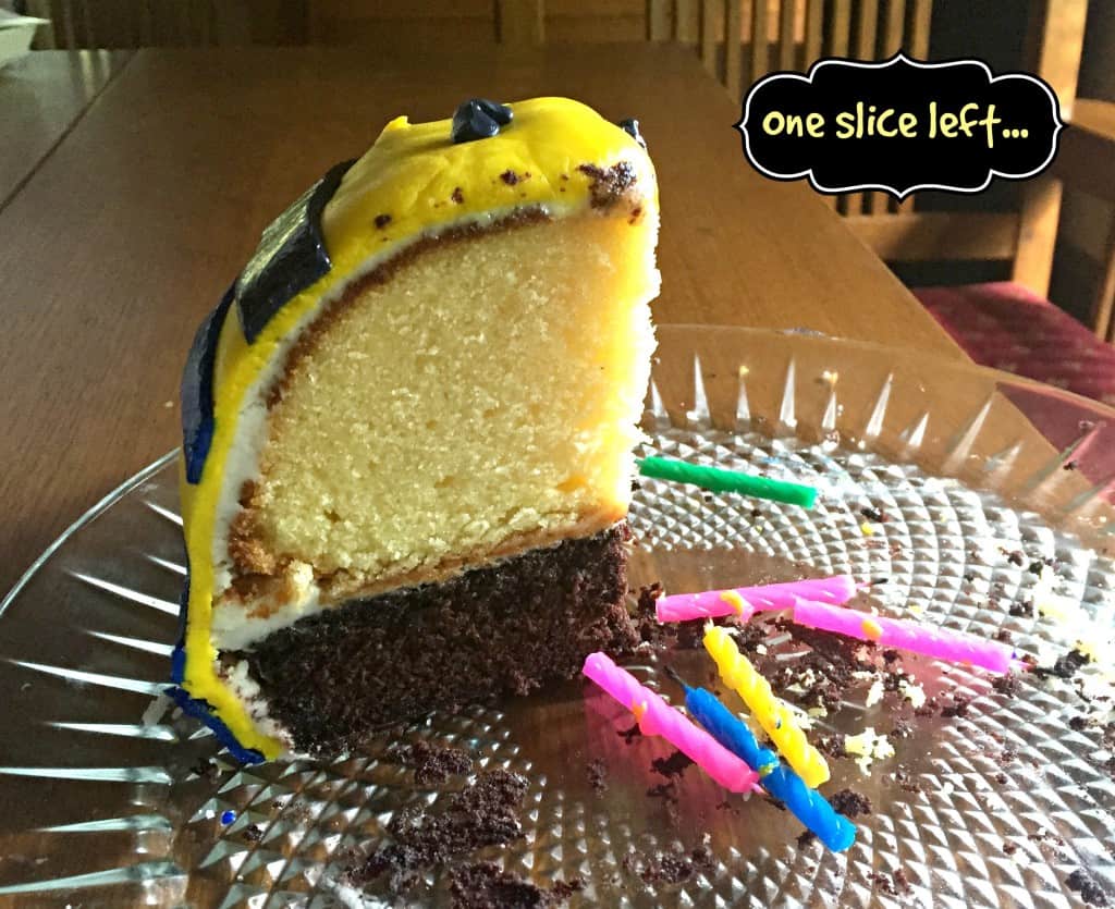 The last slice of minion cake...