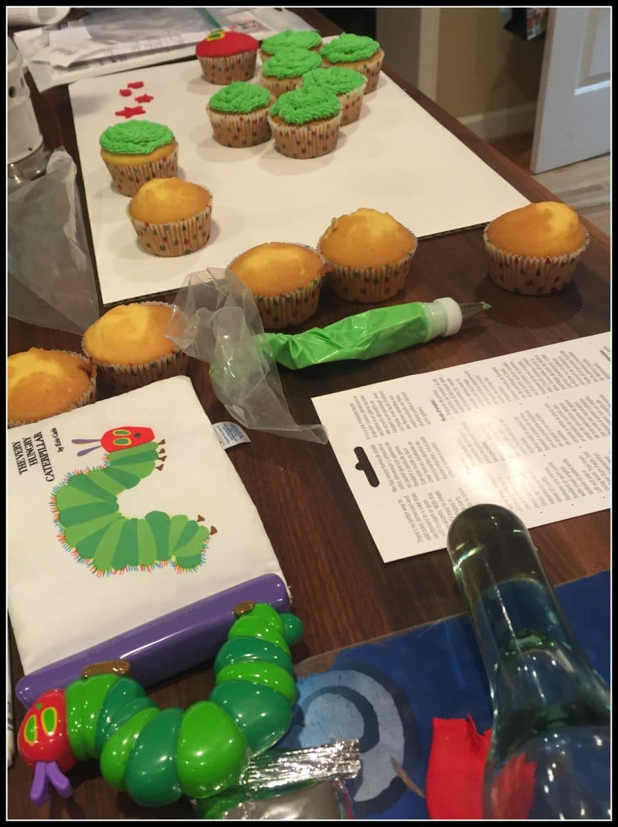 The Very Hungry Caterpillar Cupcakes In Progress