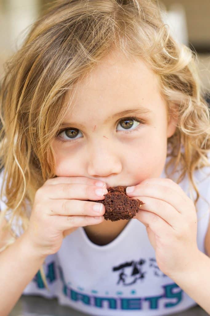 Rory eating heath bar brownies