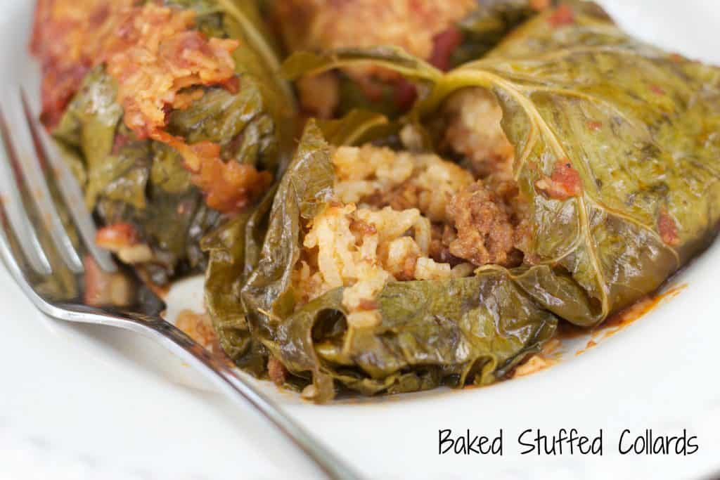 Baked stuffed collards