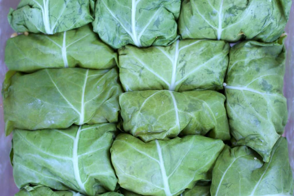 Baked stuffed collards