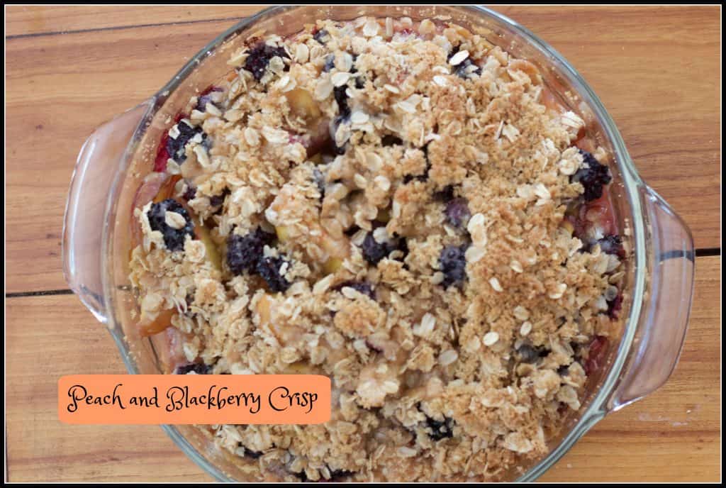 Peach and blackberry crisp