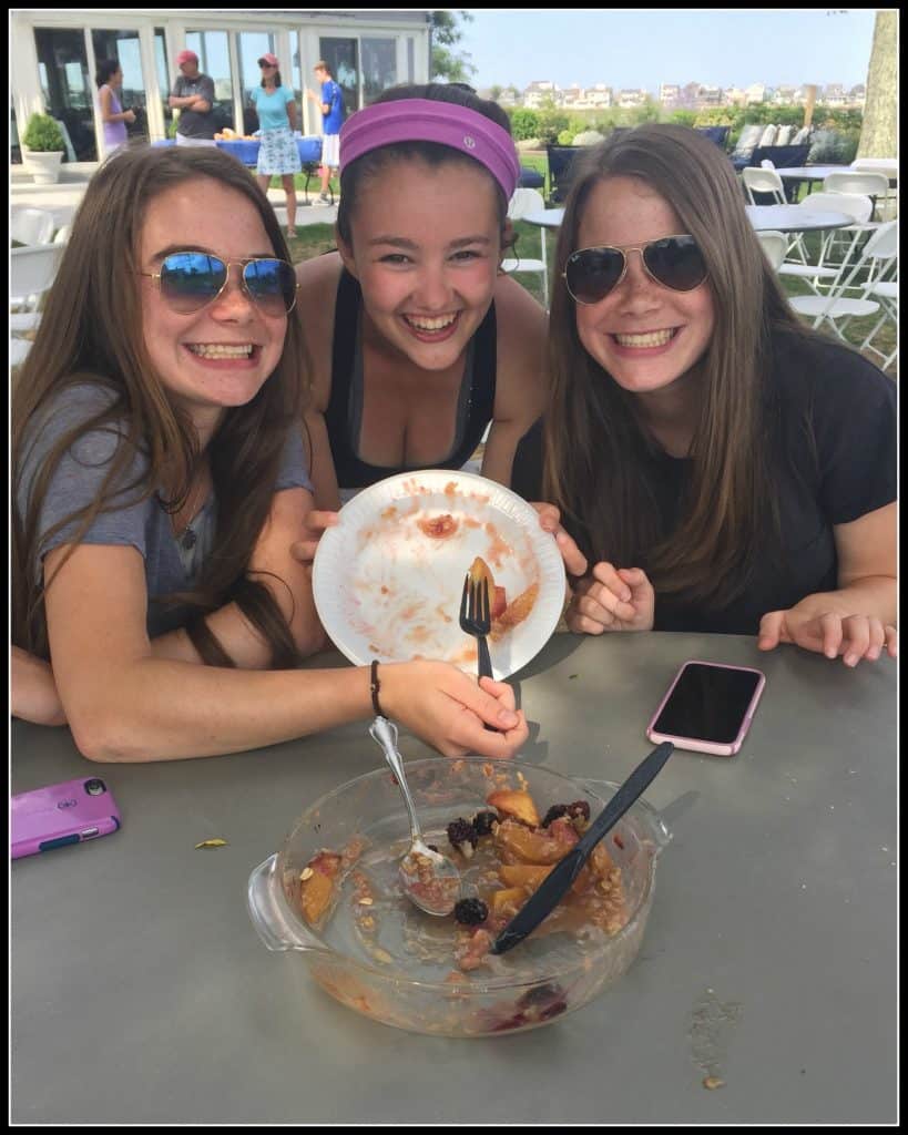 Peach and blackberry crisp - devoured!