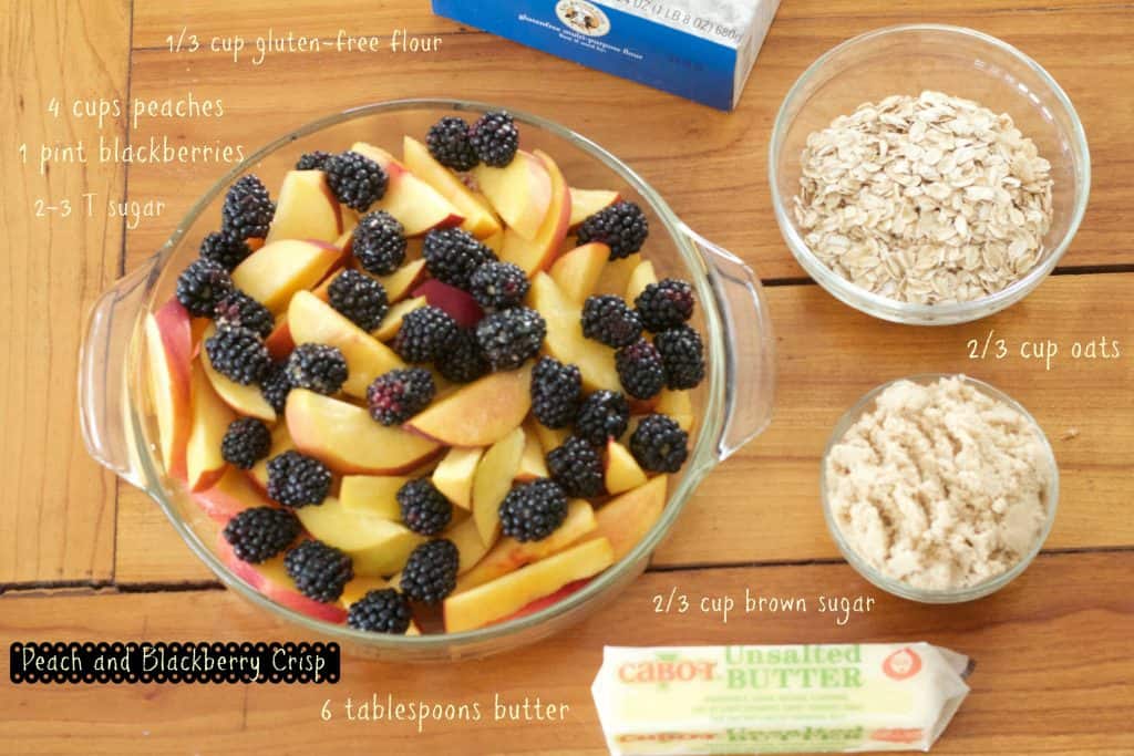 peach and blackberry crisp