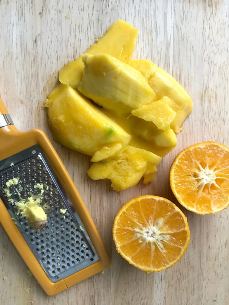 Orange Ginger Mango Lassi || Erin Brighton | smoothies | Indian | vegan | dairy free | kid friendly
