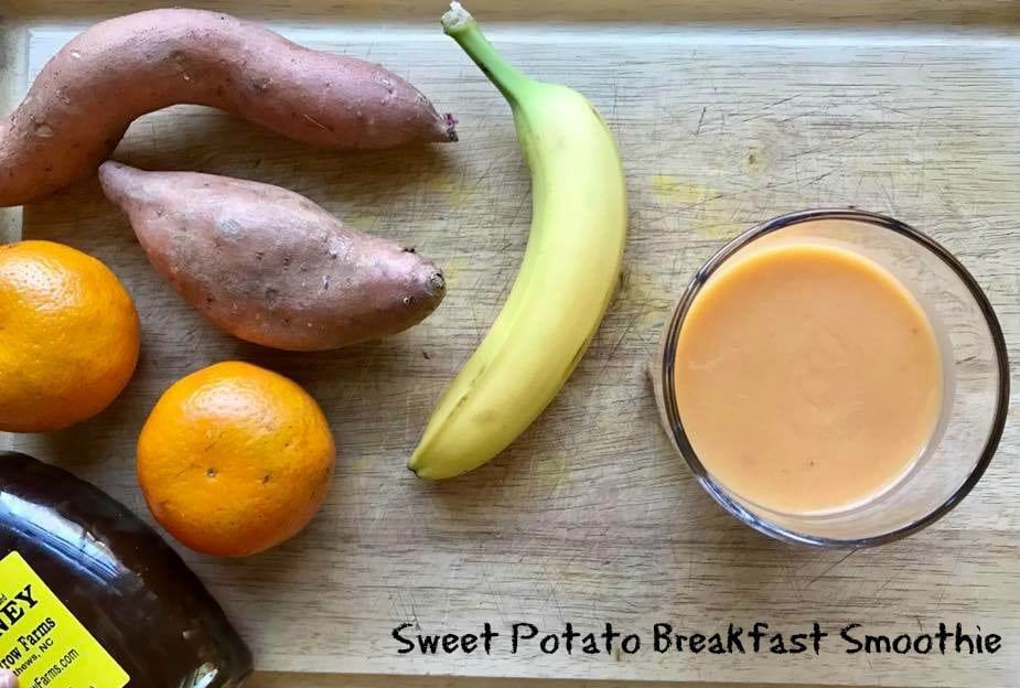 Sweet potato breakfast smoothie || Erin Brighton | dairy free | vegan | smoothies | easy breakfast | eat local | Got To Be NCSweet potato breakfast smoothie || Erin Brighton | dairy free | vegan | smoothies | easy breakfast | eat local | Got To Be NC