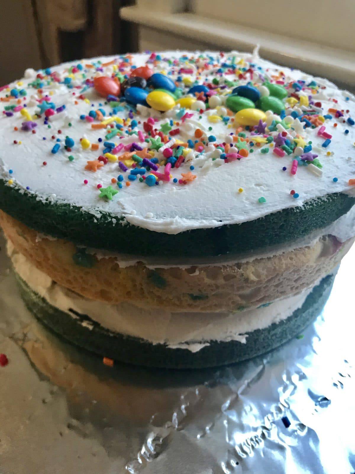 How To Make An Exploding Sprinkle Cake || Erin Brighton | birthday cakes | baking | cake decorating | kid birthday cakes | gluten free baking