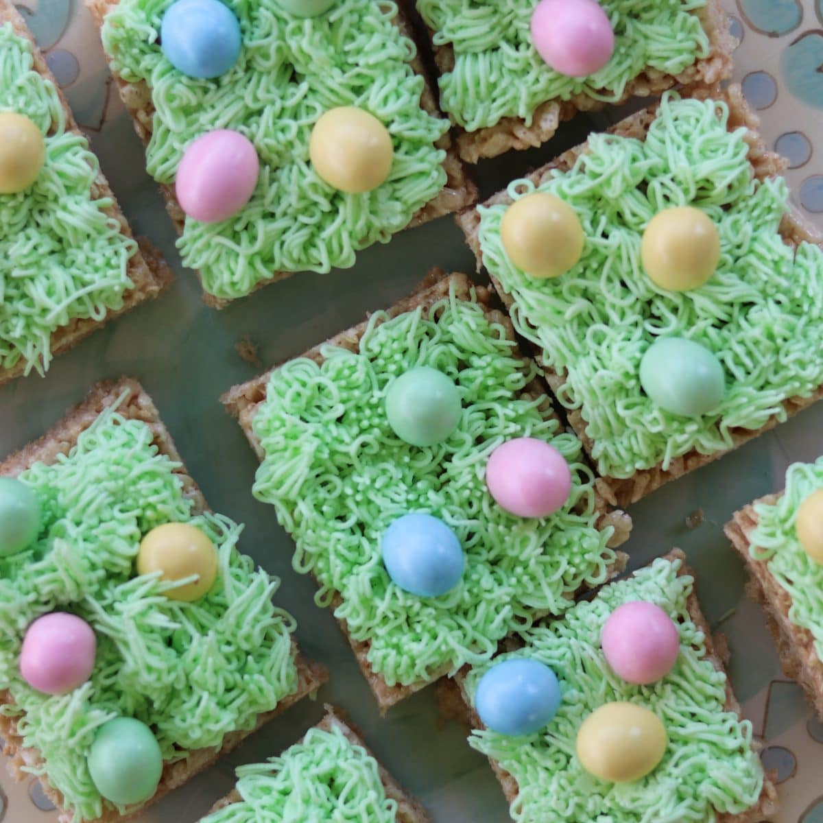 Easter Rice Krispy Treats With Chocolate Eggs || Erin Brighton | Easter treats | easy recipes | kid parties | gluten free desserts | Wilton decorating
