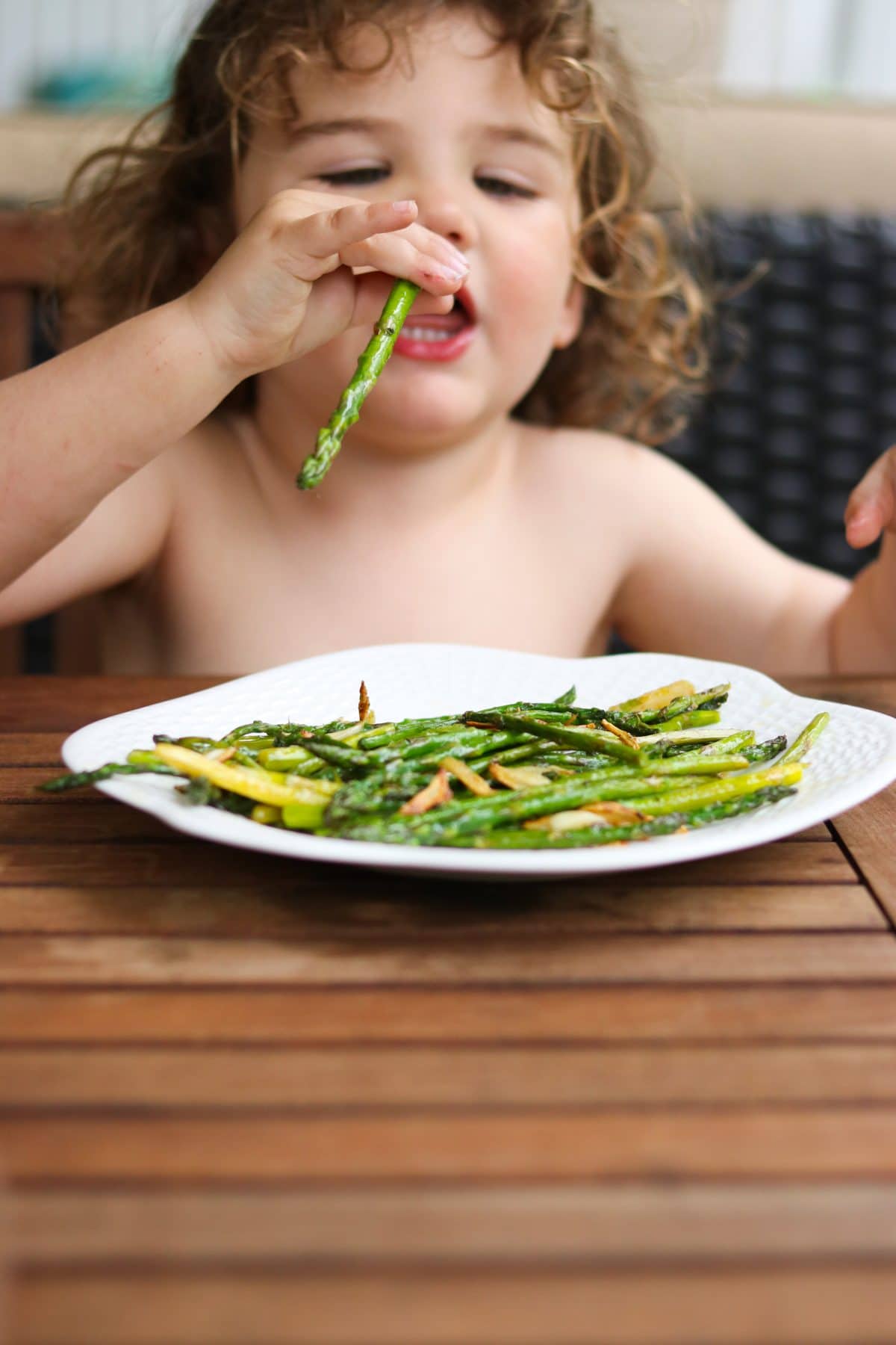 Baby Asparagus and Crispy Garlic || Erin Brighton | vegetables | spring veggies | easy side dishes | eat local | Got To Be NC