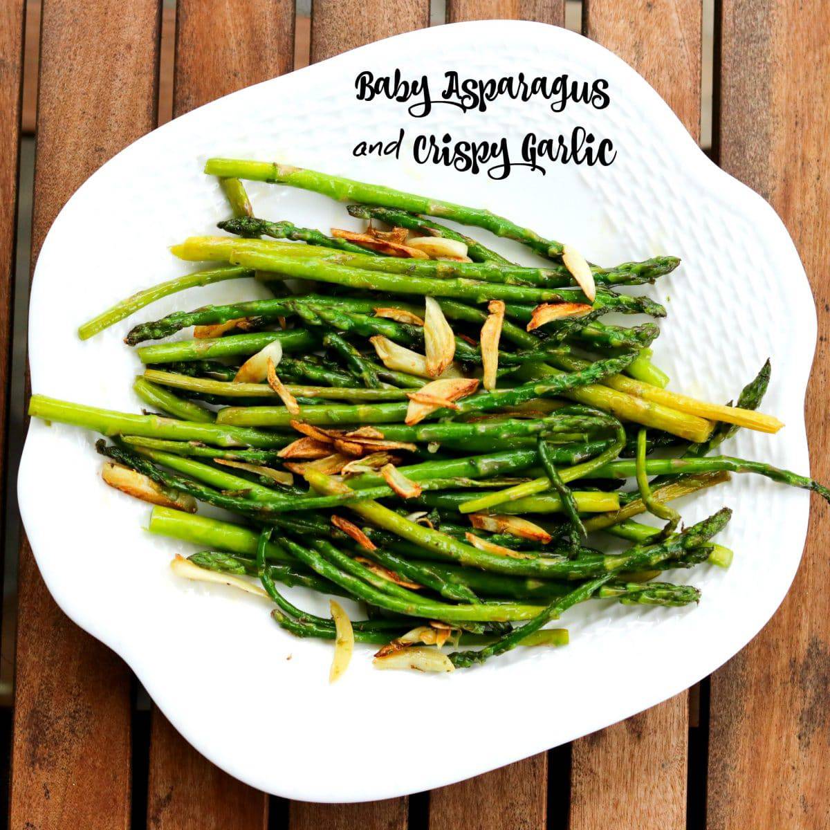 Baby Asparagus and Crispy Garlic || Erin Brighton | vegetables | spring veggies | easy side dishes | eat local | Got To Be NC