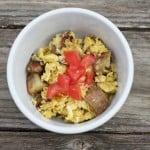 Egg potato cheese scramble