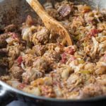 cajun sausage and rice skillet || Erin Brighton | gluten free | dairy free |easy dinner | one pan dinner
