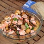 Salmon and Capers Panzanella Salad #SundaySupper || Erin Brighton | gluten free | salads | easy dinners