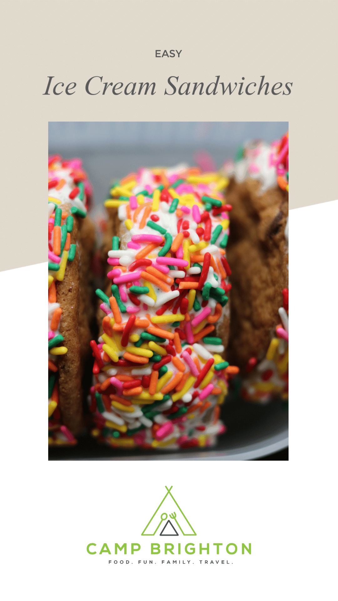 Easy Ice Cream Sandwiches || Camp Brighton | kid desserts | ice cream treats | fun snacks | party food | gluten free desserts